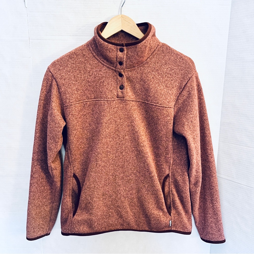 Eddie Bauer Snap Neck Fleece Sweater Pullover